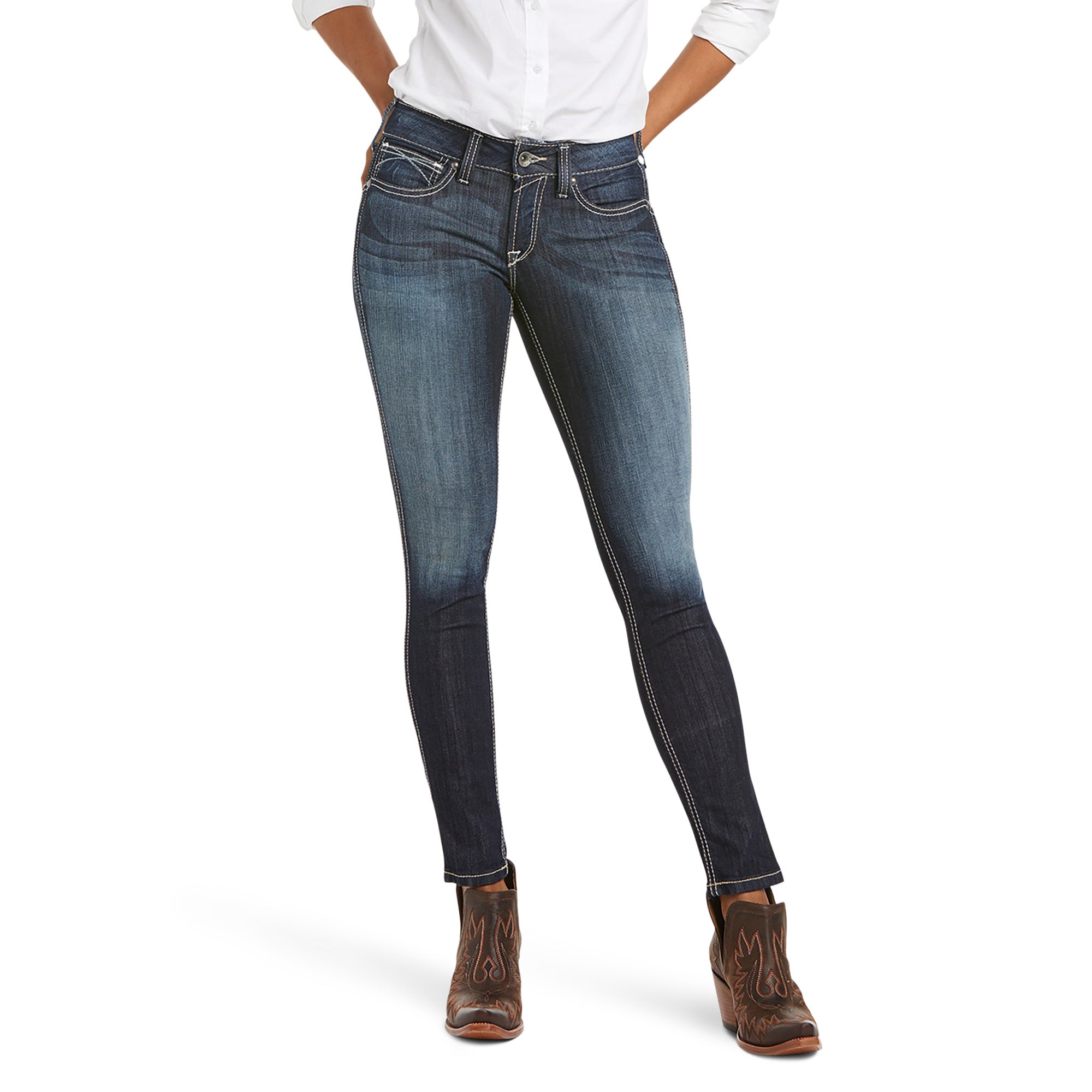 Ariat Womens R.E.A.L Mid Rise Ella Skinny Jeans