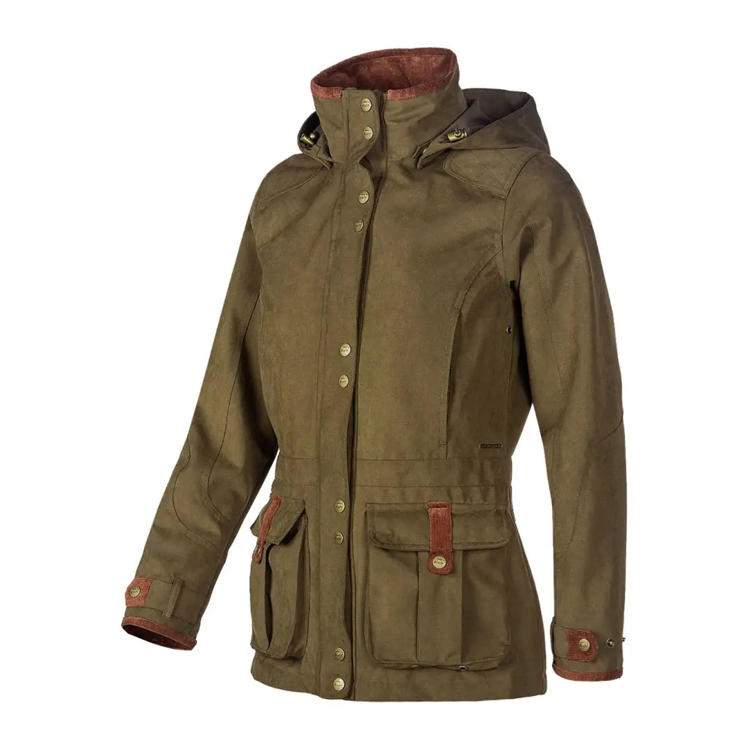 Olive green Baleno Ladywood Jacket with pockets for stylish outdoor vibes