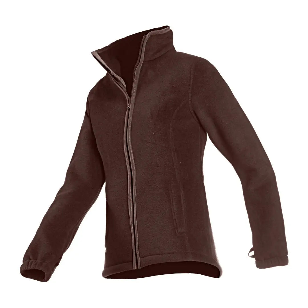 Brown fleece jacket with full-length zipper from Baleno Sarah Ladies collection