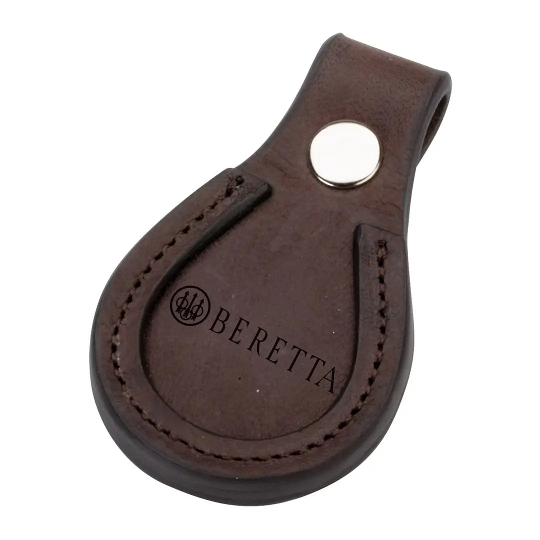 Brown leather Beretta coin purse with Beretta Barrel Rest for style and storage