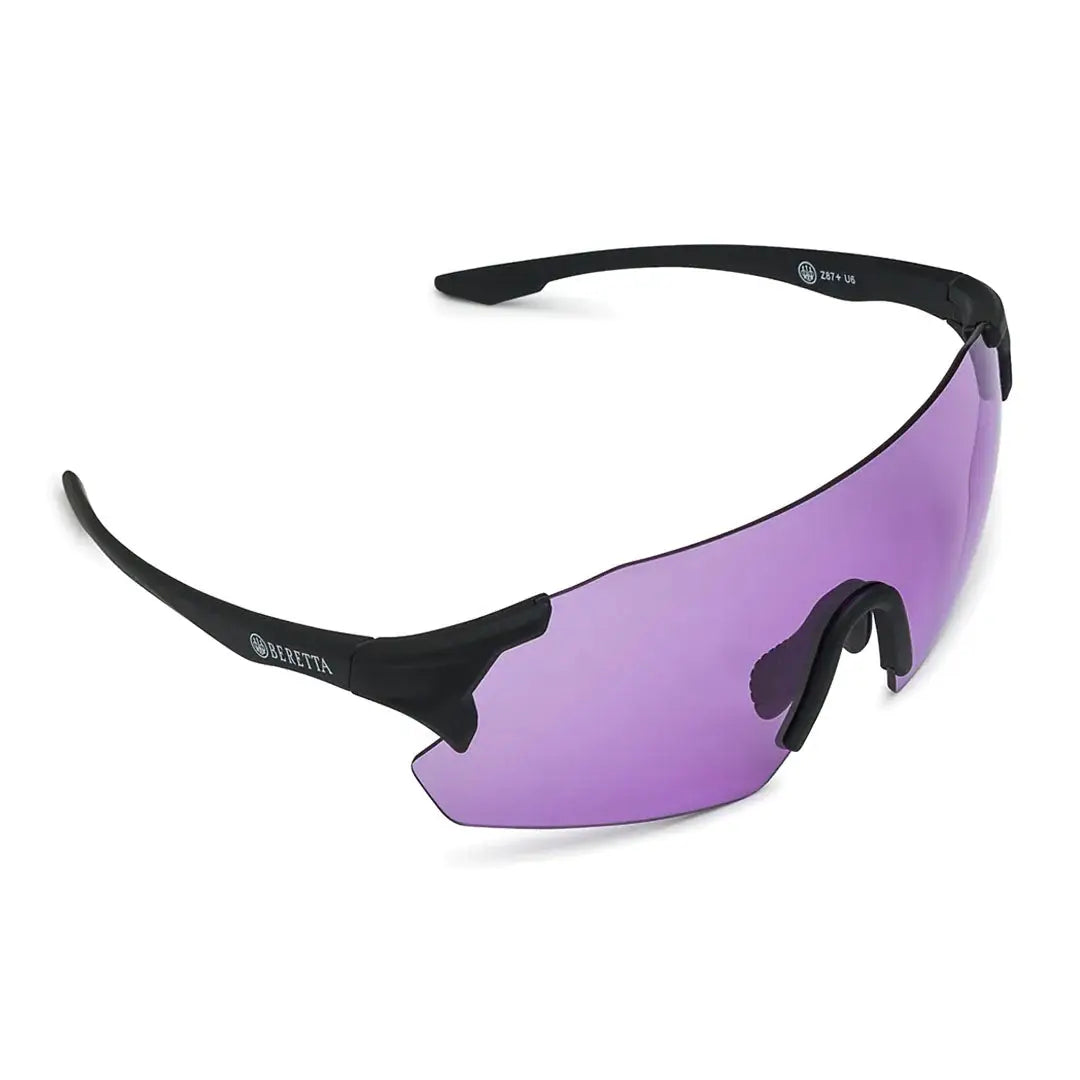 Black framed purple lens shooting glasses for Beretta Challenge EVO Eyeglasses style