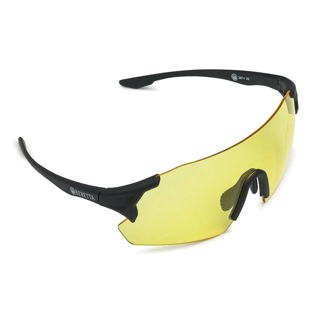 Black framed yellow lens sports glasses from the Beretta Challenge EVO collection