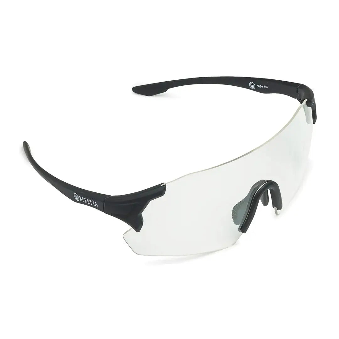 Clear lens safety glasses with black frames from Beretta Challenge EVO Eyeglasses