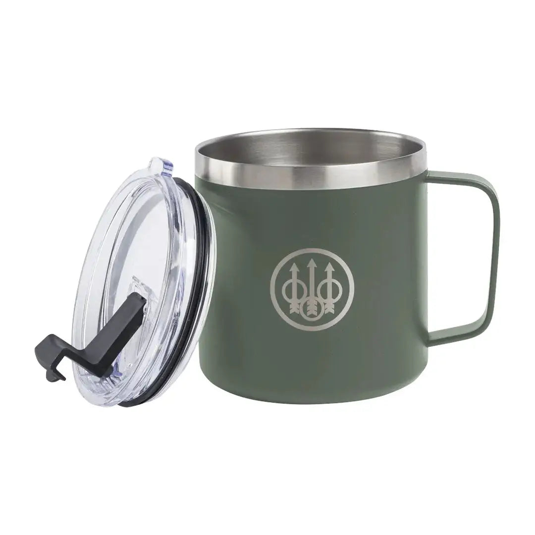 Green beretta coffee mug with lid perfect for your Beretta Coffee mornings