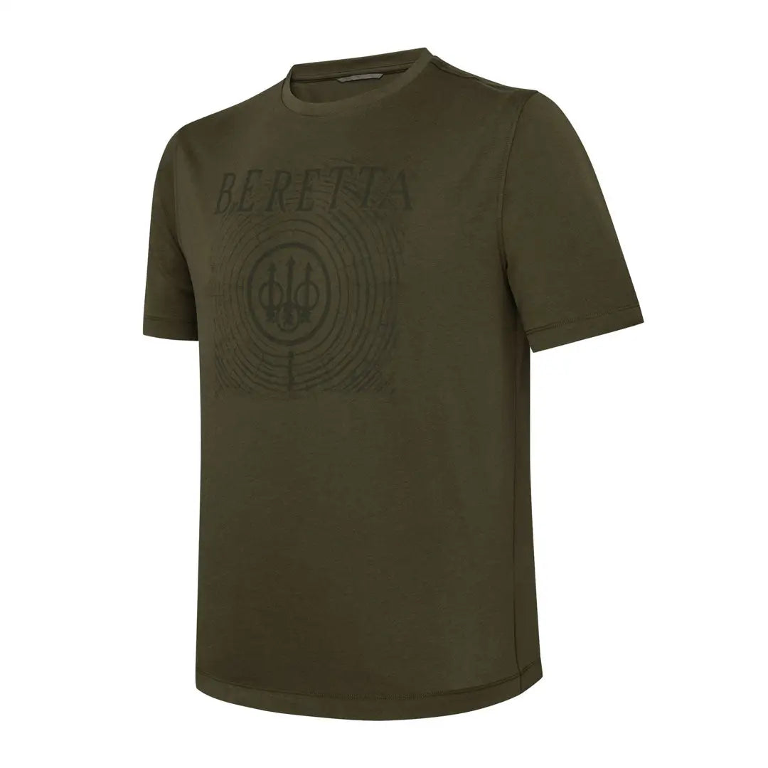 Beretta Fir olive green short-sleeve t-shirt with chest logo, hunting country clothing