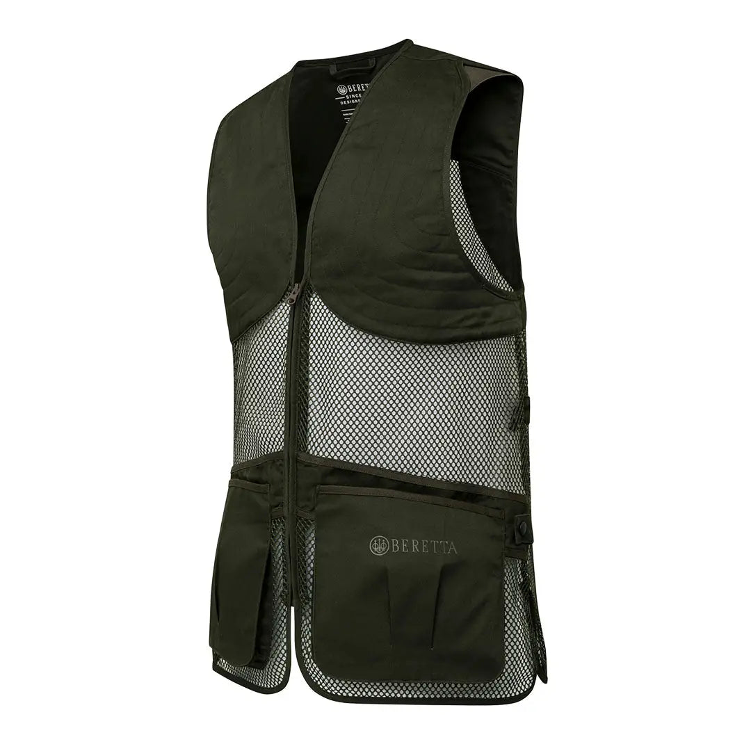 Dark olive Beretta full mesh shooting vest with pockets