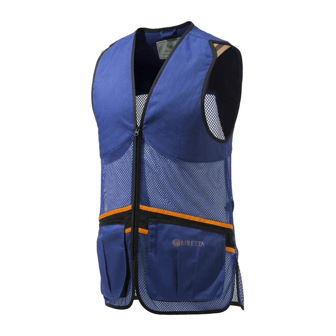 Blue mesh shooting vest from Beretta for comfort and performance in the field