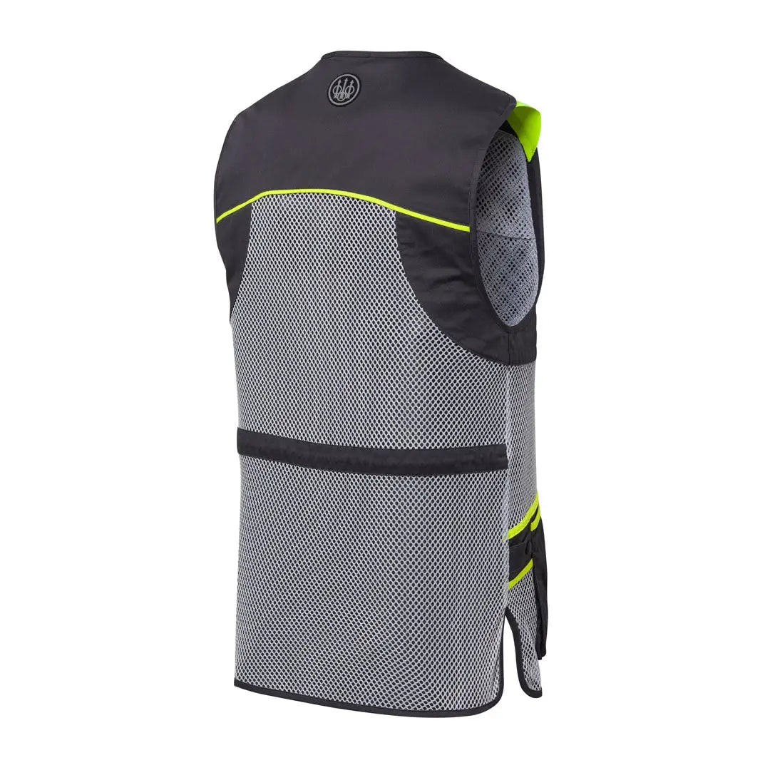 Beretta full mesh shooting vest black neon green back view