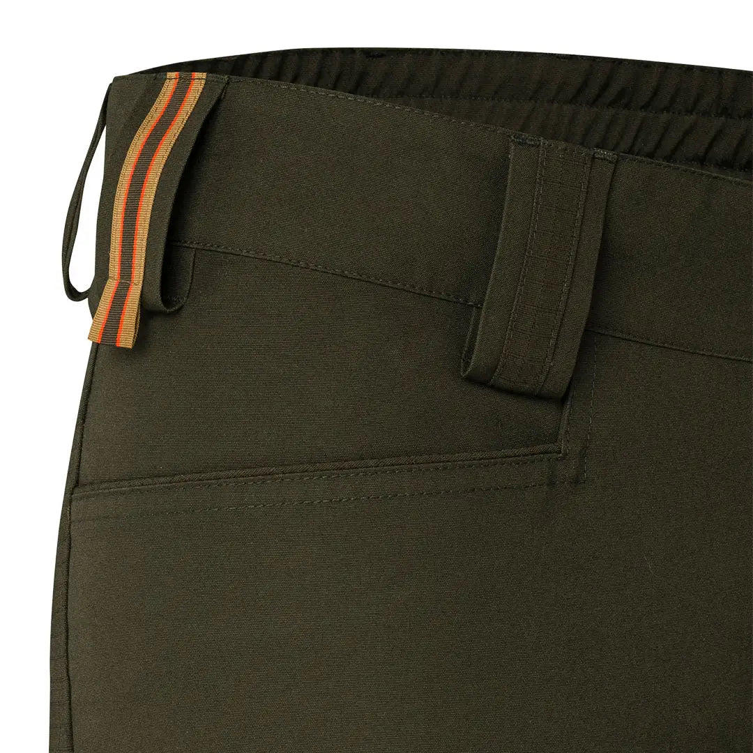 Beretta Jabali dark olive cargo pants with orange tan belt loop, hunting country clothing