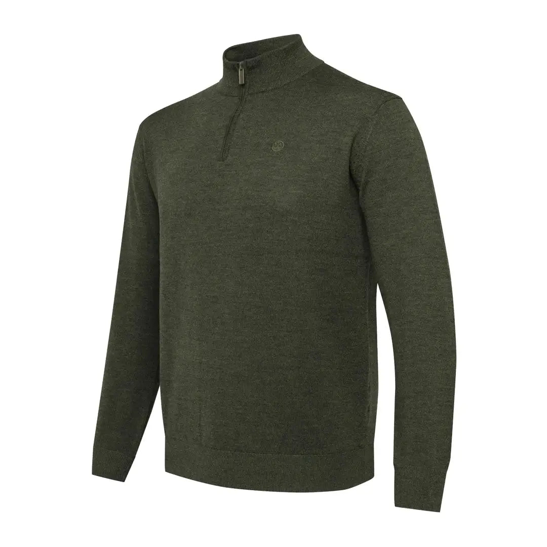 Olive green Beretta Merino half zip sweater for country hunting and outdoor clothing
