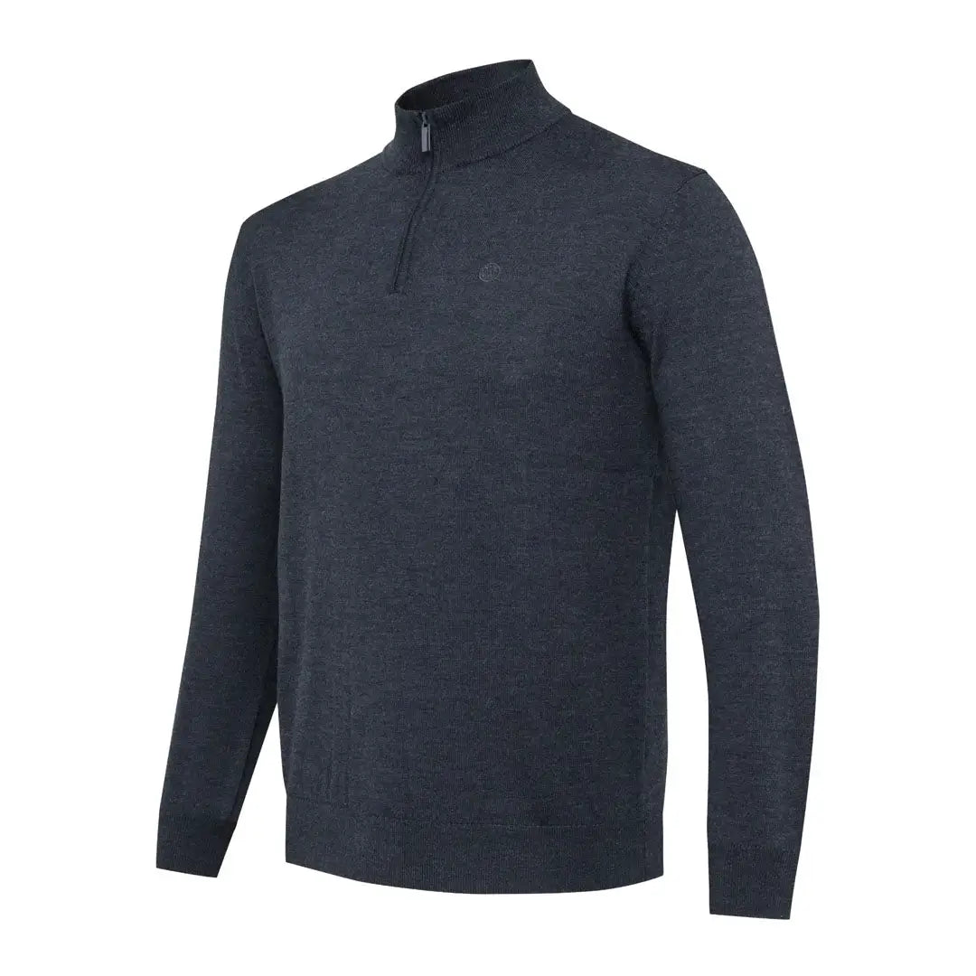 Dark blue Beretta Merino Half Zip Sweater for hunting and outdoors country clothing