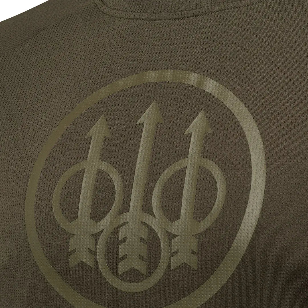 Beretta Ortles long sleeve t-shirt in olive green mesh with arrow logo