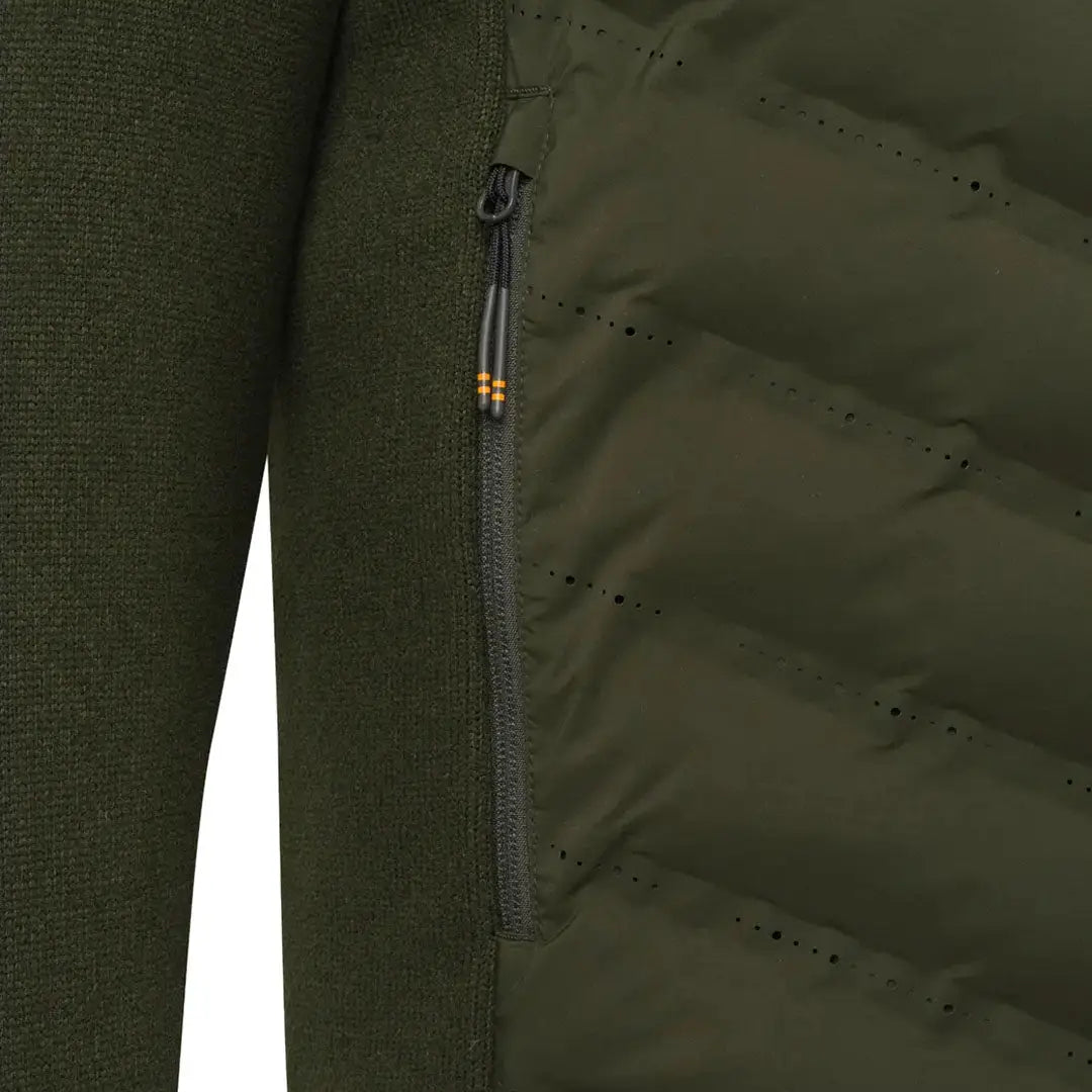 Olive green quilted Beretta Roe GB Jacket with laser perforations for country hunting clothing