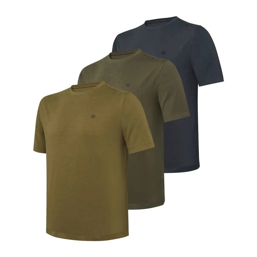Three solid-colored t-shirts from the Beretta Set for your country clothing adventures