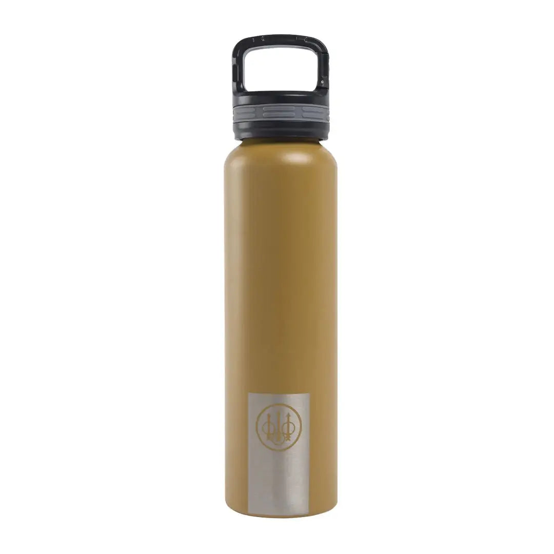 Tan metal water bottle from Beretta Water Bottle 24oz collection, perfect for staying hydrated