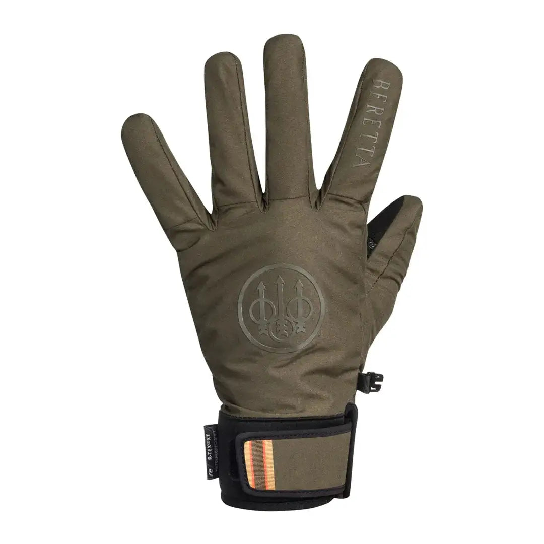 Olive-green Beretta waterproof glove for hunting and country clothing enthusiasts