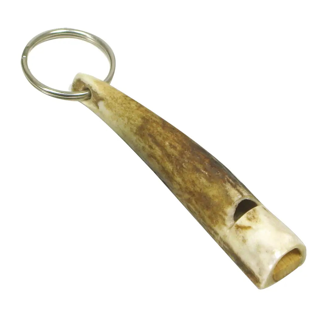 Antler whistle keychain with metal ring for the Bisley Staghorn Whistle
