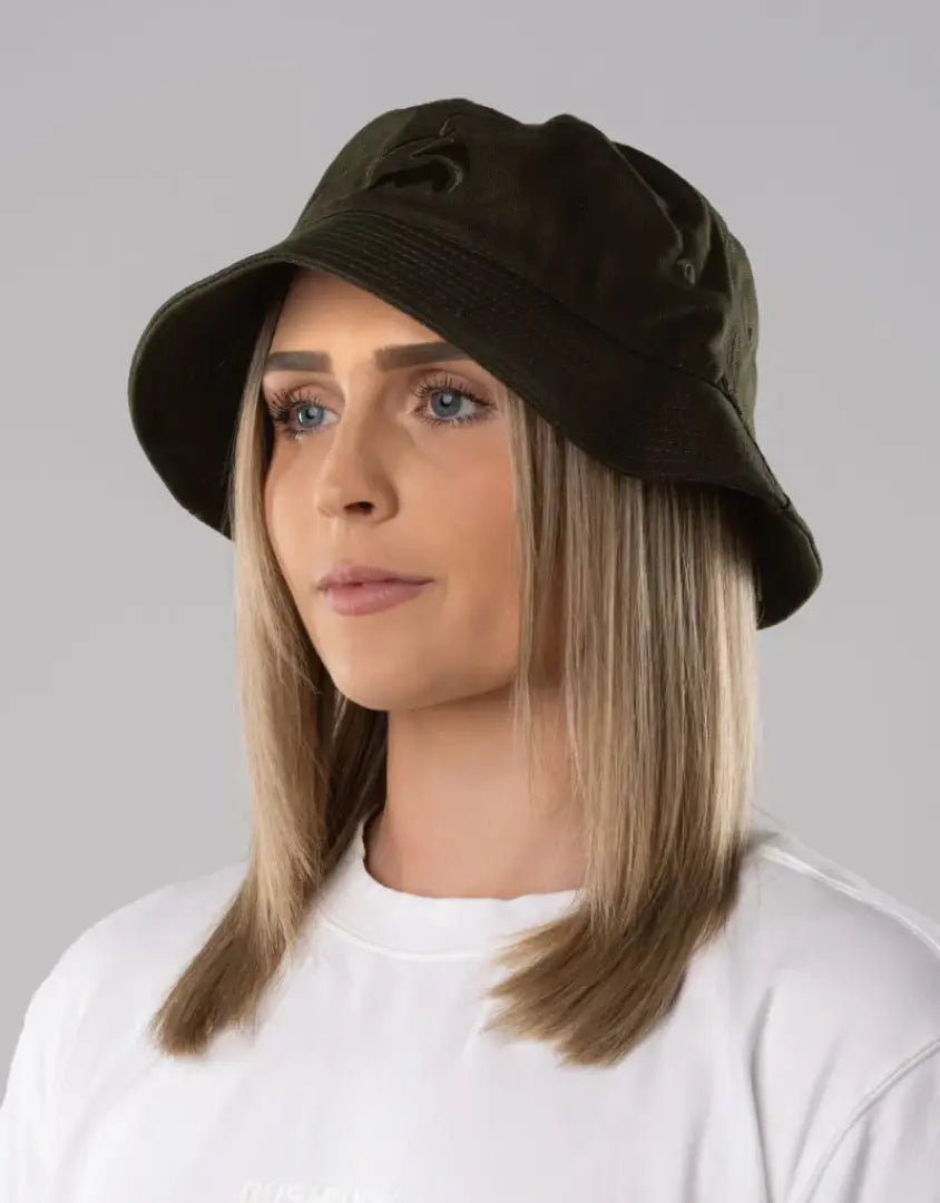 Bushbuck Canvas Bucket Hat in olive green with wide brim