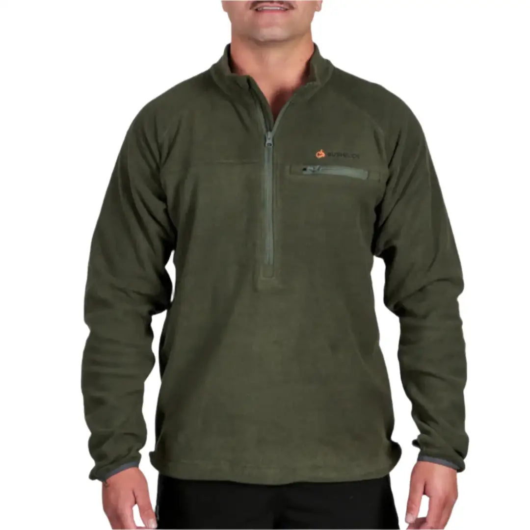 Olive green Bushbuck Vertex Half Zip Fleece pullover for outdoor adventures