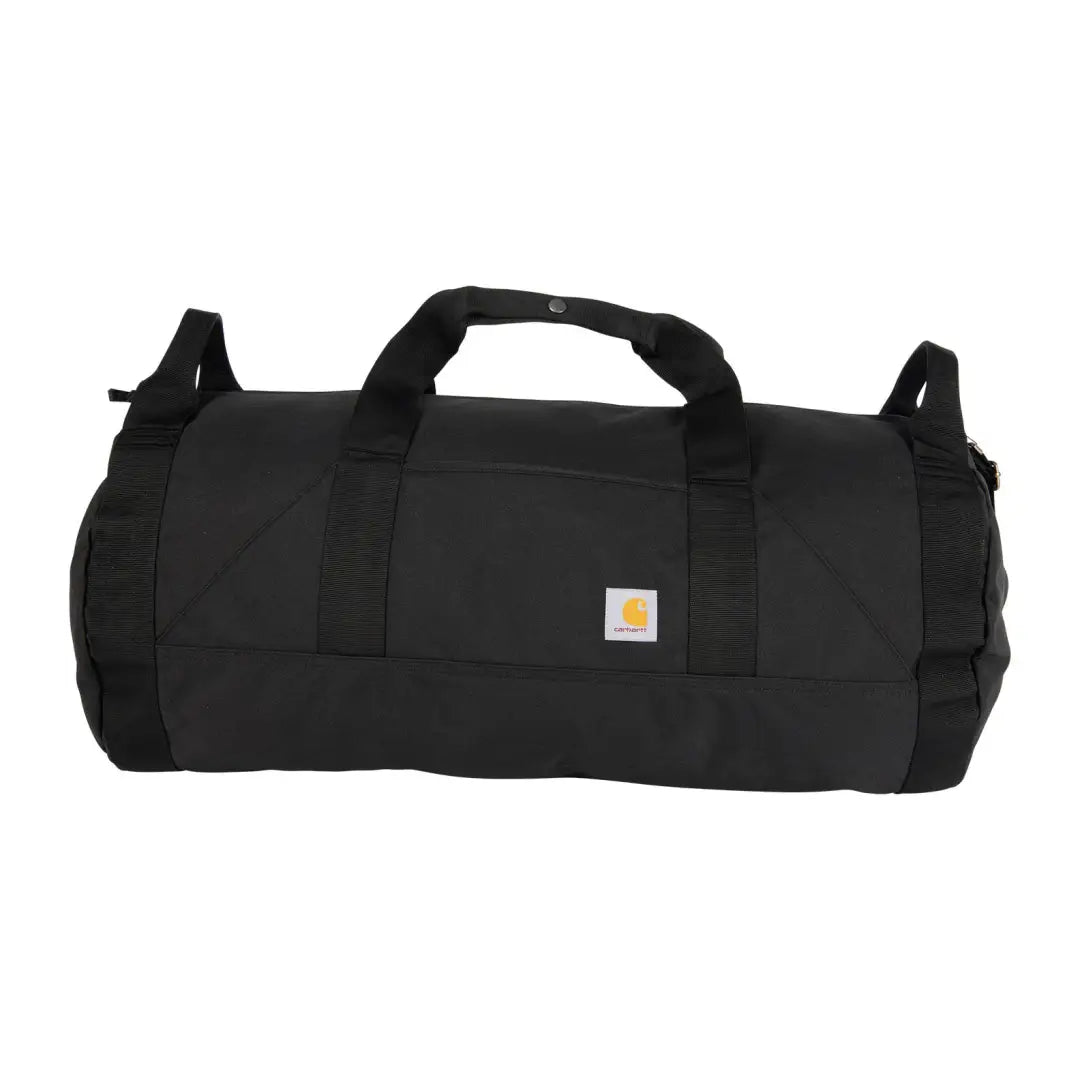 Black Carhartt 40L Classic Round Duffel Bag with shoulder straps
