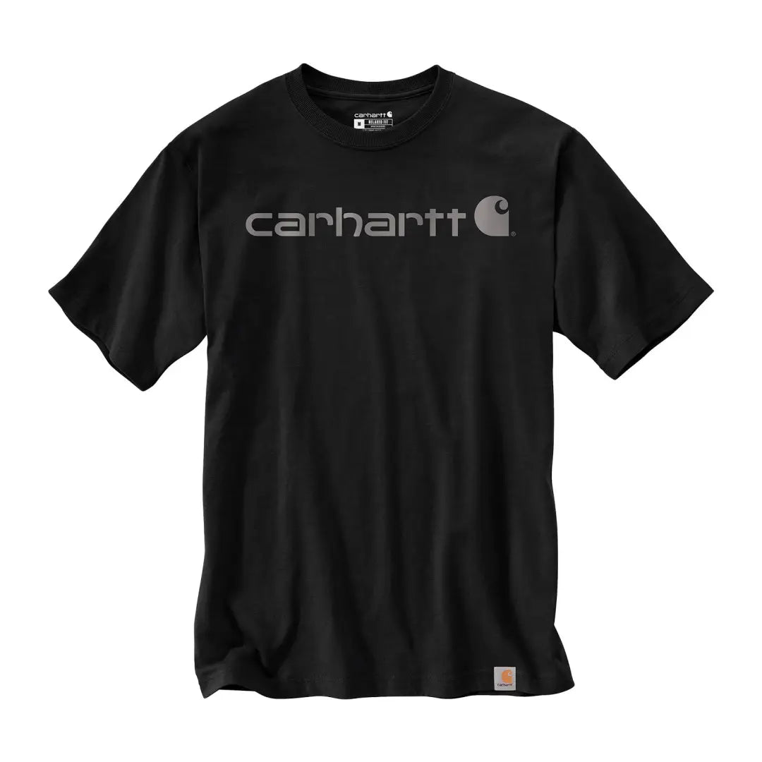 Black Carhartt Dearborn relaxed logo t-shirt for outdoors and hunting