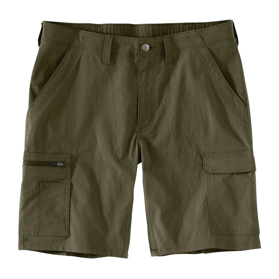 Carhartt Force olive green ripstop cargo shorts with pockets for hunting