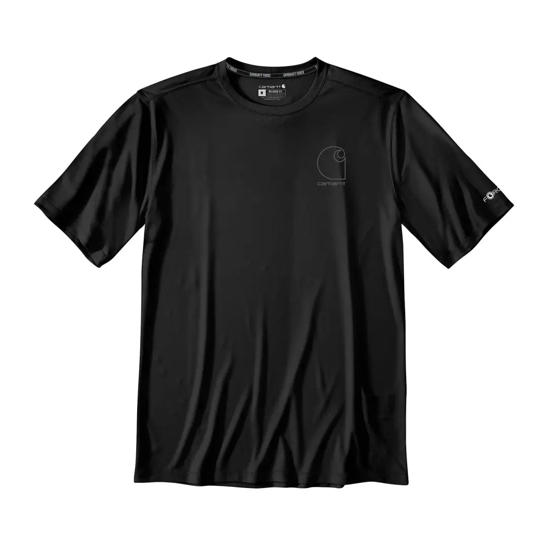 Black Carhartt Force Sun Defender logo t-shirt for men