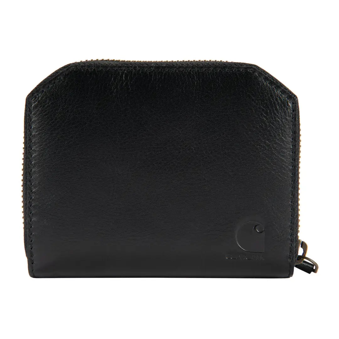 Black Carhartt leather hybrid wallet with textured finish and embossed logo