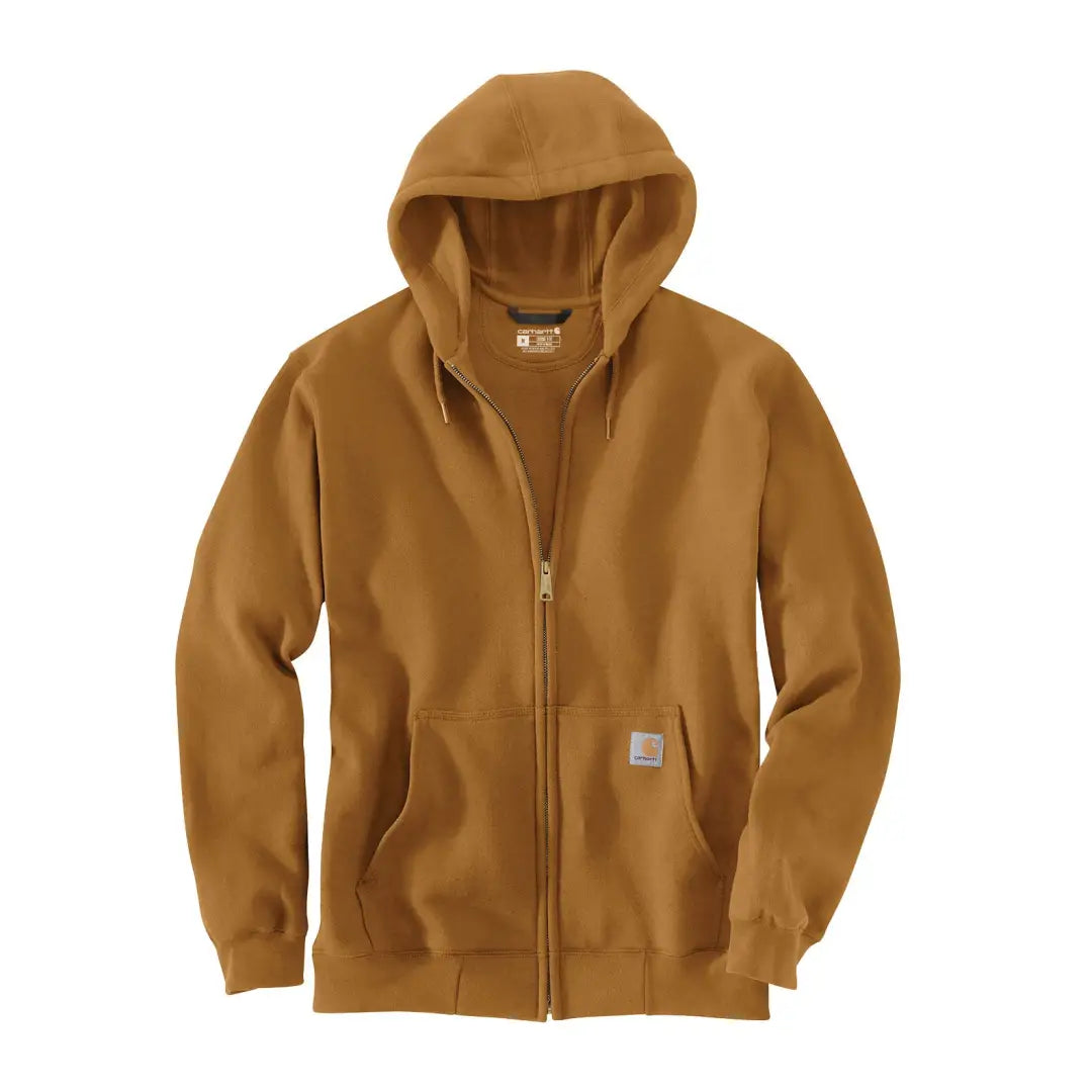Tan Carhartt Marquette full zip hoodie with hood and pocket for country clothing hunting