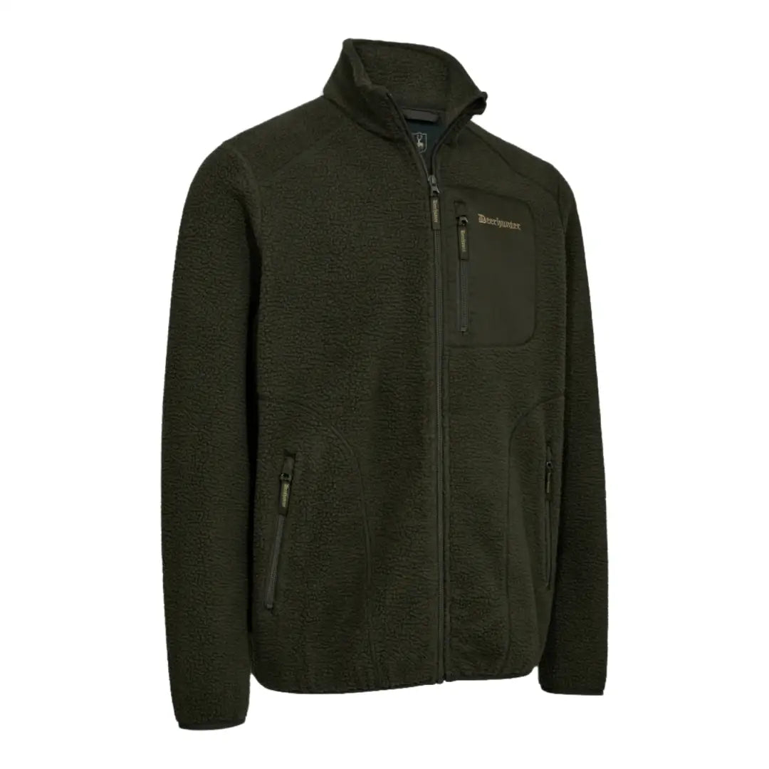 Olive green fleece jacket for outdoor hunting and country clothing by Deerhunter Atlas
