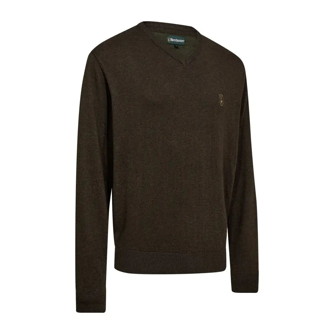 Brown V-neck sweater from Deerhunter Harrington V-Neck Knit for country clothing and outdoors fun