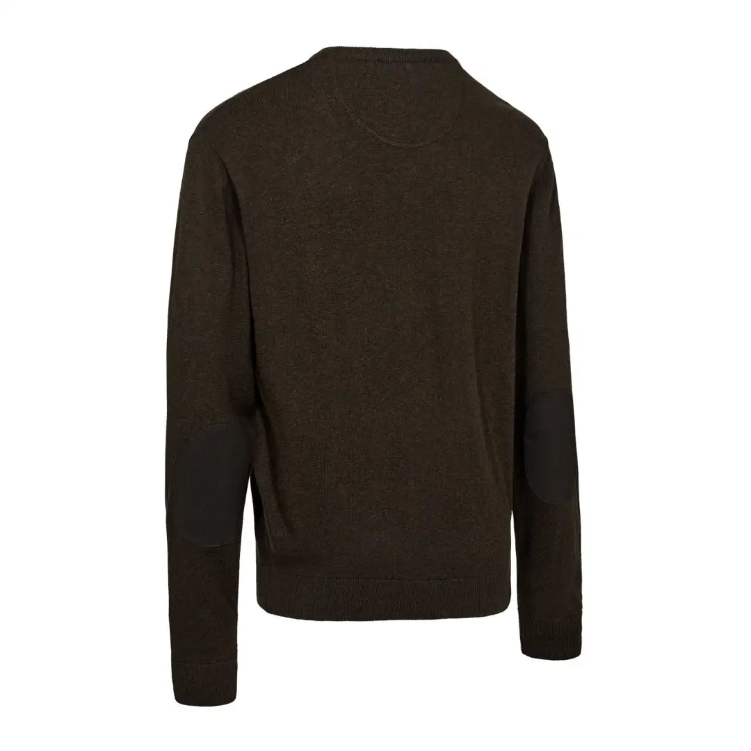 Dark brown long-sleeved Deerhunter Harrington V-Neck Knit for country hunting and outdoor wear