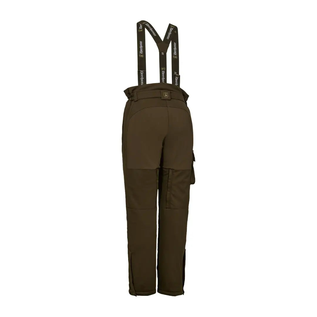 Olive green hunting bib pants from Deerhunter Lady Muflon Pro winter trousers for hunting