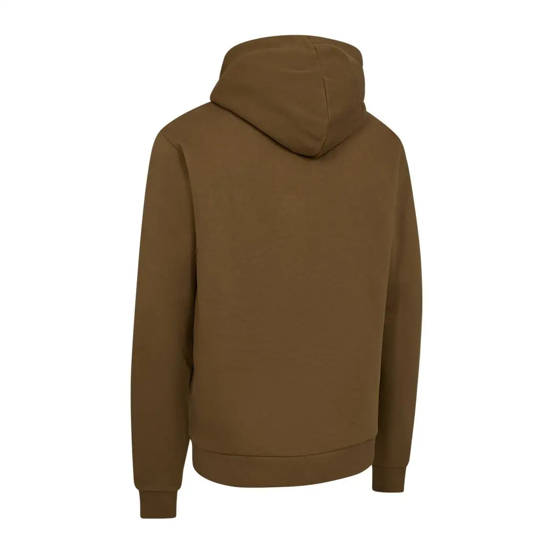 Men’s olive brown Deerhunter Logo Hoodie with ribbed cuffs and hooded style
