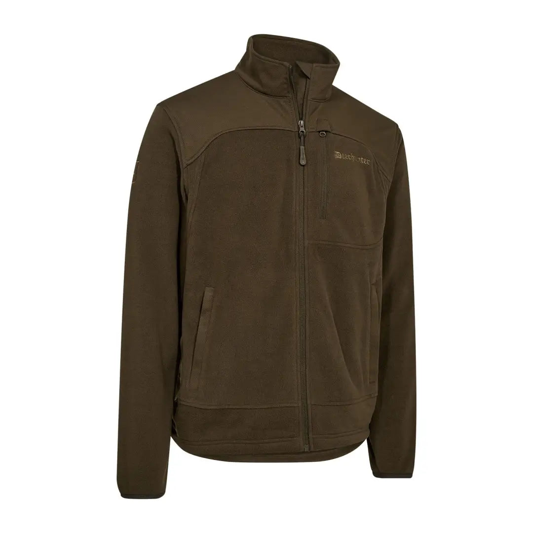 Olive green zip-up fleece jacket from Deerhunter Muflon Pro for country clothing and hunting