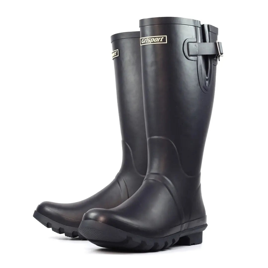 Stylish black rubber rain boots perfect for country clothing and outdoor adventures