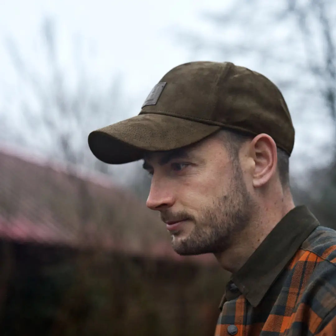 Olive green Berkshire Cap perfect for country clothing and hunting trips