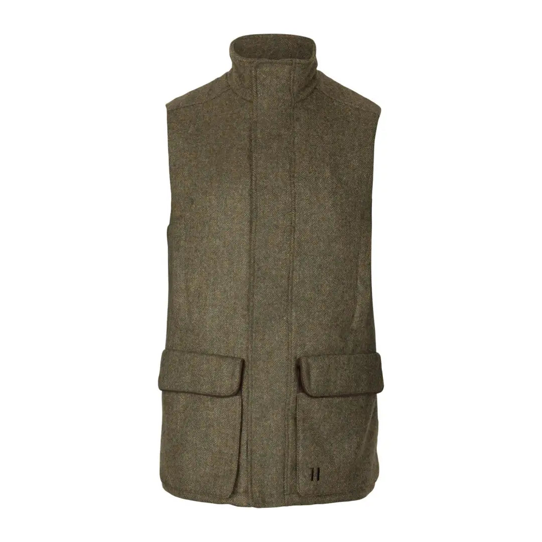 Olive green tweed vest for Harkila Kenmore Waistcoat hunting gear style