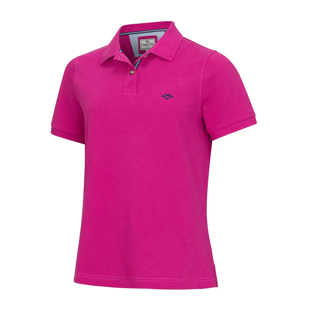 Magenta short-sleeved polo shirt from Hoggs of Fife Cora Ladies Pique collection