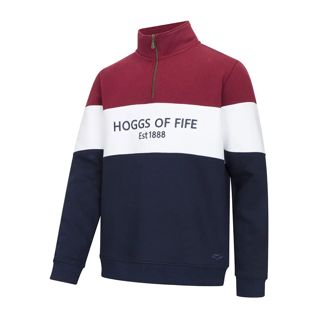 Color-blocked gents quarter zip sweatshirt from Hoggs Of Fife Dumfries 1888