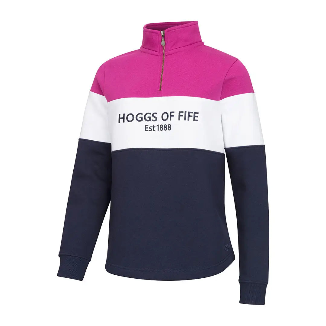 Color-blocked quarter-zip sweatshirt from Hoggs Of Fife Dumfries country clothing collection