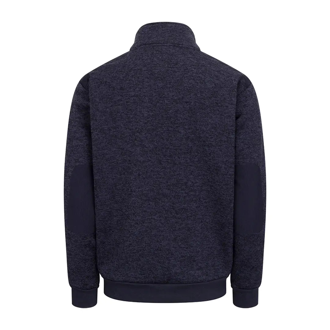 Hoggs Of Fife Green King 1/4 Zip Knit fleece with navy blue and elbow patches