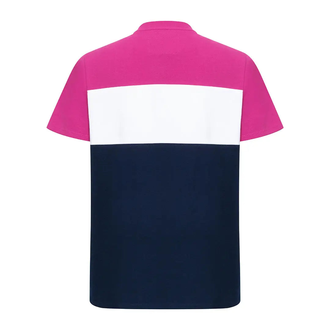 Color-blocked pink, white, and navy blue Hoggs of Fife Darcie Colour Block T-Shirt