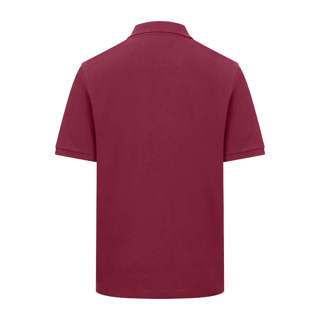 Maroon polo shirt from Hoggs of Fife Newton Pique collection for stylish casual wear