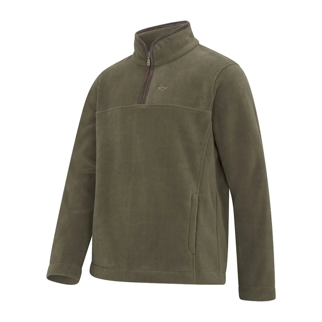 Hoggs of Fife Stenton zip fleece: olive green half-zip jacket for daily life