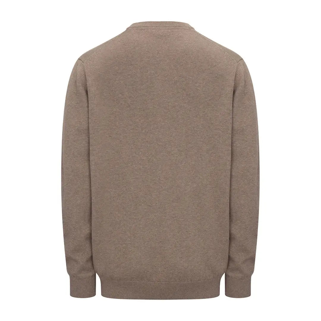 Brown long-sleeved stirling cotton pullover from Hoggs of Fife Stirling II collection