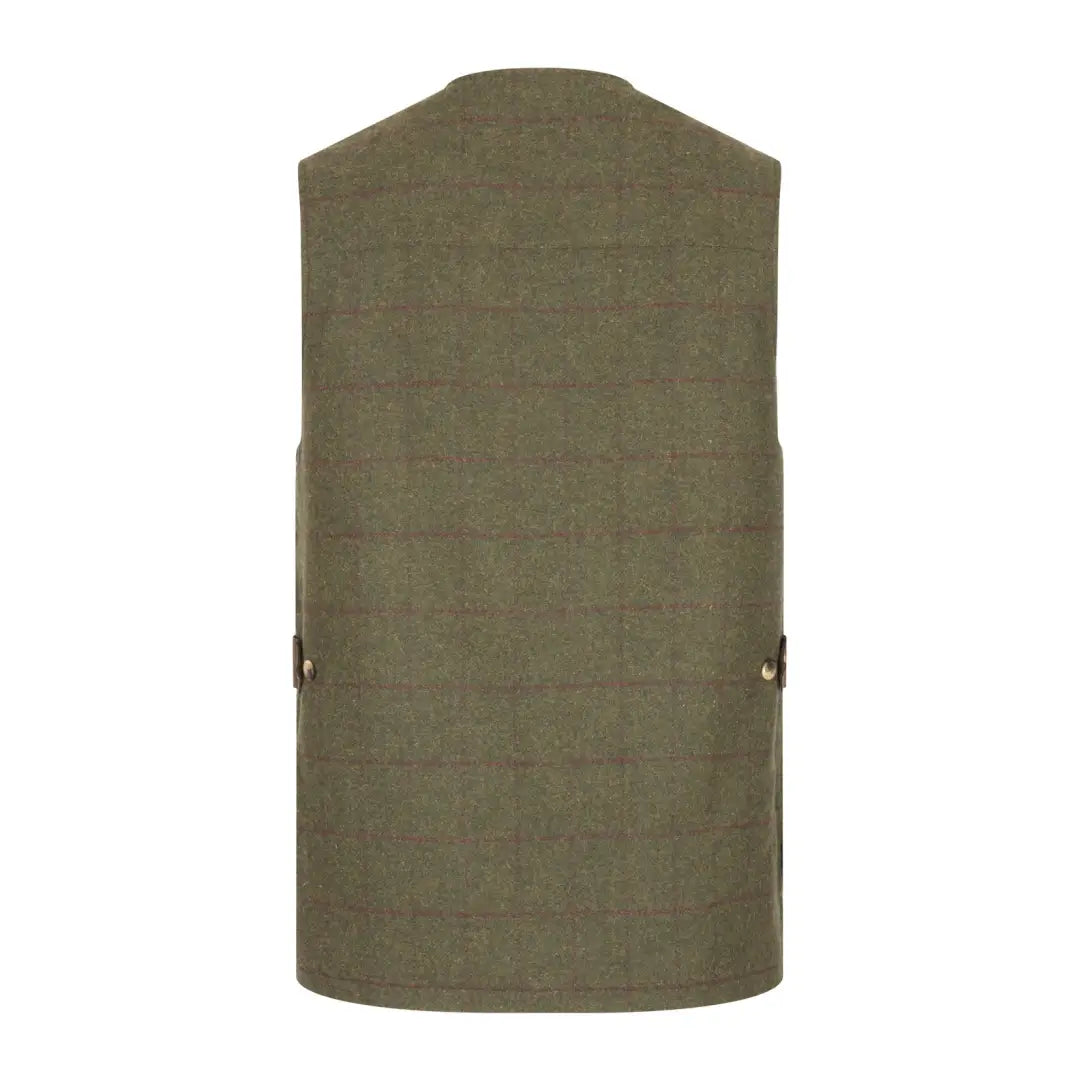 Olive green utility vest with pockets from Hoggs of Fife Tummel Tweed Field collection