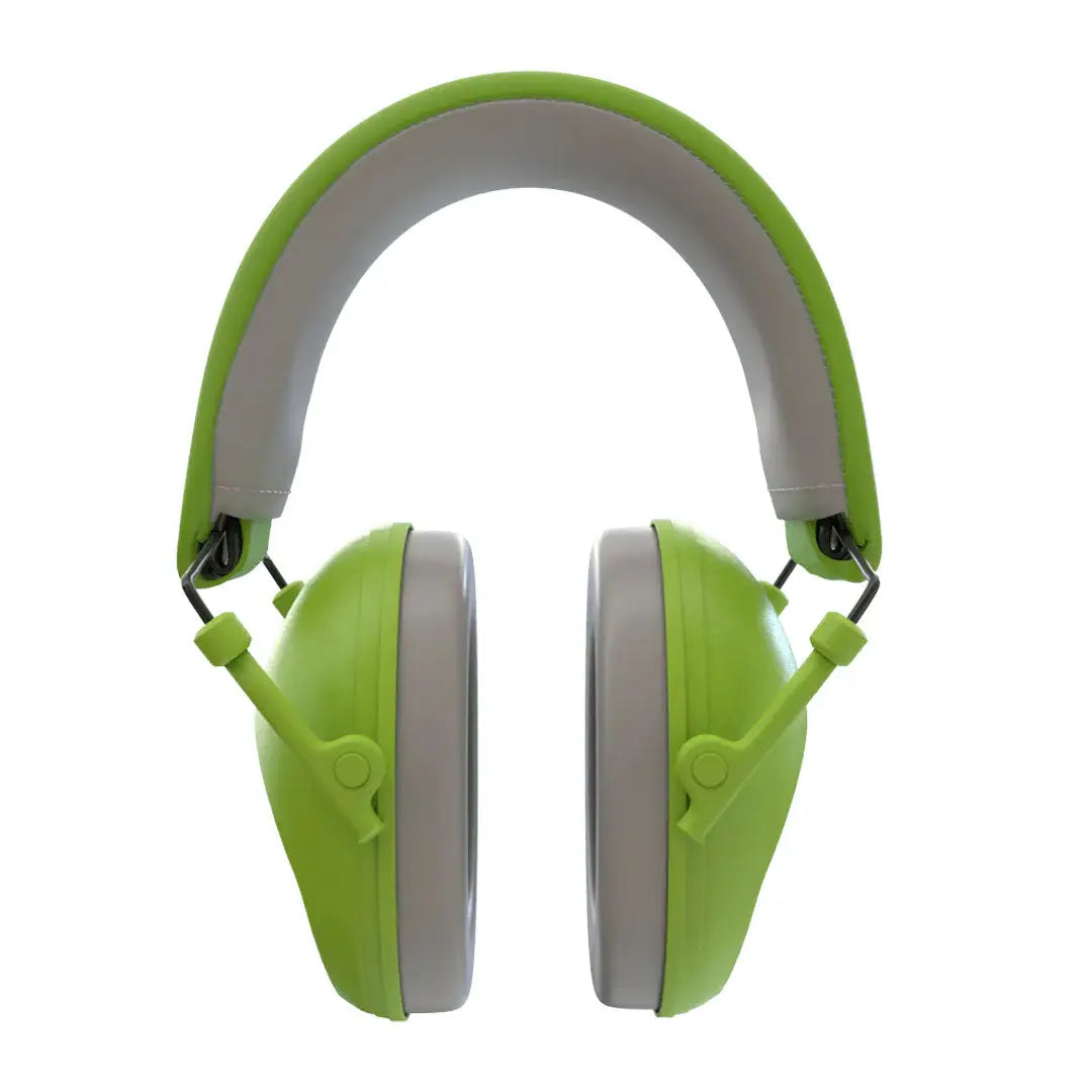 Lime green ISOTunes Sport Junior noise-canceling headphones with adjustable headband