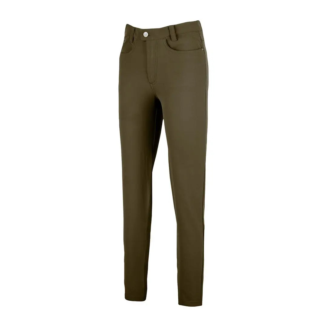 Jack Pyke ladies contour stretch pants in olive green slim-fit style