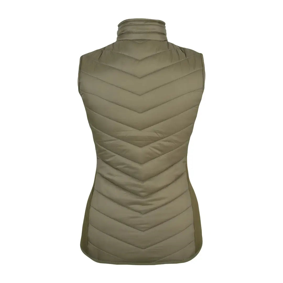 Jack Pyke ladies Shires gilet in olive green quilted vest with high collar